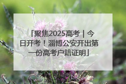 聚焦2025高考｜今日开考！淄博公安开出第一份高考户籍证明