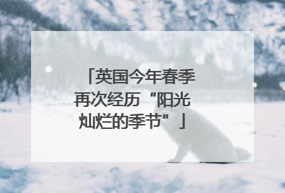 英国今年春季再次经历“阳光灿烂的季节”