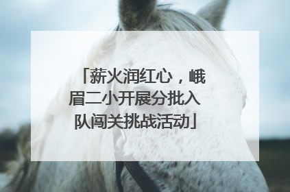 薪火润红心，峨眉二小开展分批入队闯关挑战活动