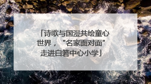 诗歌与国漫共绘童心世界，“名家面对面”走进白箬中心小学