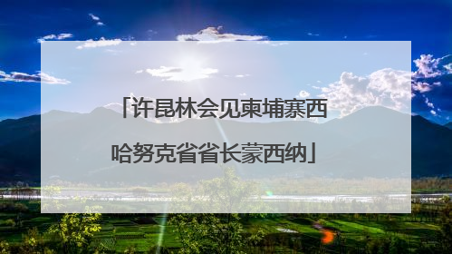 许昆林会见柬埔寨西哈努克省省长蒙西纳