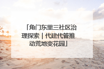 角门东里三社区治理探索｜代建代管推动荒地变花园