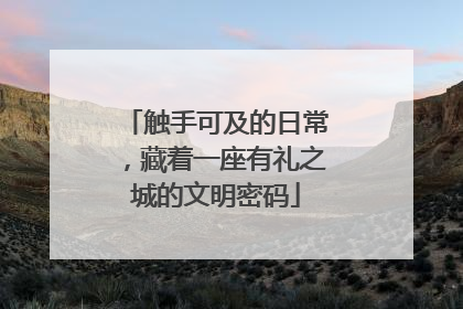 触手可及的日常，藏着一座有礼之城的文明密码