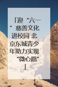 迎“六一”慈善文化进校园 北京东城青少年助力实现“微心愿”