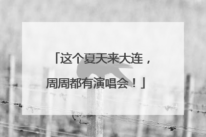 这个夏天来大连，周周都有演唱会！