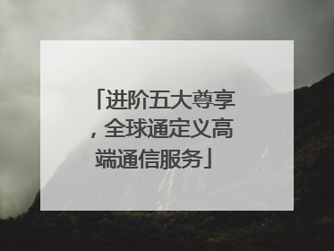 进阶五大尊享，全球通定义高端通信服务