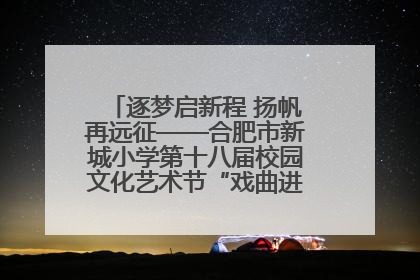 逐梦启新程 扬帆再远征——合肥市新城小学第十八届校园文化艺术节“戏曲进校园专场演出”