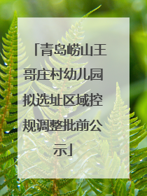 青岛崂山王哥庄村幼儿园拟选址区域控规调整批前公示