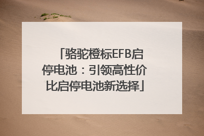 骆驼橙标EFB启停电池：引领高性价比启停电池新选择