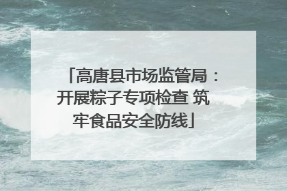 高唐县市场监管局：开展粽子专项检查 筑牢食品安全防线