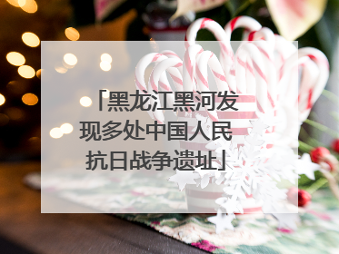 黑龙江黑河发现多处中国人民抗日战争遗址