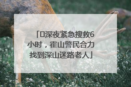 ﻿深夜紧急搜救6小时，霍山警民合力找到深山迷路老人