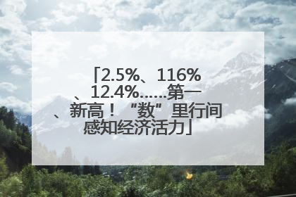 2.5%、116%、12.4%……第一、新高！“数”里行间感知经济活力