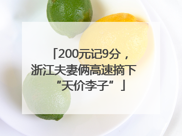 200元记9分，浙江夫妻俩高速摘下“天价李子”