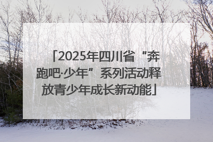 2025年四川省“奔跑吧·少年”系列活动释放青少年成长新动能
