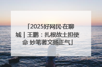2025好网民·在聊城｜王鹏：扎根故土担使命 妙笔著文扬正气