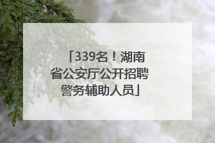 339名！湖南省公安厅公开招聘警务辅助人员