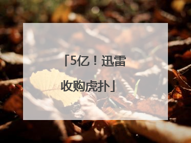 5亿！迅雷收购虎扑
