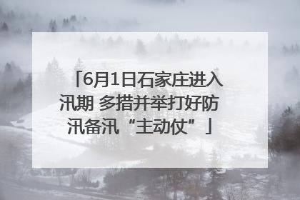 6月1日石家庄进入汛期 多措并举打好防汛备汛“主动仗”