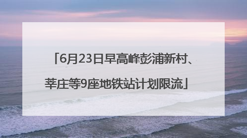 6月23日早高峰彭浦新村、莘庄等9座地铁站计划限流