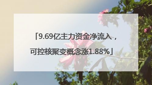 9.69亿主力资金净流入，可控核聚变概念涨1.88%