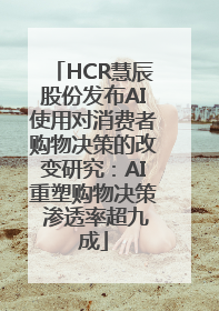 HCR慧辰股份发布AI使用对消费者购物决策的改变研究：AI重塑购物决策 渗透率超九成